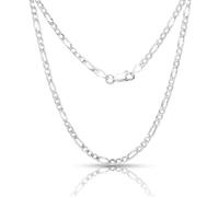 Authentisches Figaro-Glied aus massivem Sterlingsilber mit Diamantschliff .925 Cha 3 mm - 7,5 mm, 16'' 30'', Kette für Männer und Frauen, hergestellt in Italien.