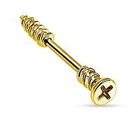 Autiga Brustwarzen Piercing Nippelpiercing Brustpiercing Schraube Straight Barbell Gold