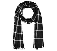 Autiga großer Damen Strickschal kariert Karo XXL Wollschal Oversized Winterschal Deckenschal quadratisch schwarz