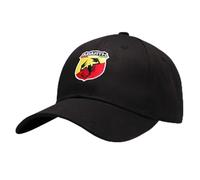 Auto Kappe für Abarth 124 Spider 2016-2023, Baseballkappe Basecap Mütze Basecap Herren Unisex Kappe Verstellbar Baumwolle mit Auto Logo Baseball Cap für Herren Damen Zubehör,Black