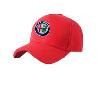 Auto Kappe für Alfa Romeo Spider, Baseballkappe Basecap Mütze Basecap Herren Unisex Kappe Verstellbar Baumwolle mit Auto Logo Baseball Cap für Herren Damen Zubehör,Red-A