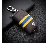 Auto Leder Schlüsselanhänger Tasche für Volvo EX30 2023 2024, Schutz Schlüsseltasche Wasserdicht mit Metallhaken,Brown