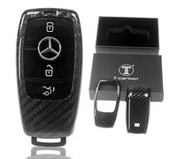 Auto Schlüssel Schutz Hülle Echt Carbon Hardcover Schwarz kompatibel mit Mercedes Benz W213 S213 C238 A238 W238 W222