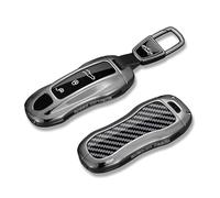 Auto Schlüsselanhänger für Porsche 718 2017-2025 Autoschlüssel, Alltag Nutzung, Metall Schlüsselring mit Carbon Optik,A-3 Buttons