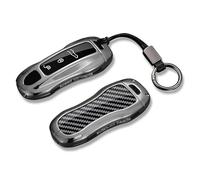 Auto Schlüsselanhänger für Porsche 911 2019-2025 Autoschlüssel, Alltag Nutzung, Metall Schlüsselring mit Carbon Optik,B-3 Buttons