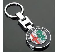 Auto Schlüsselanhänger Zinklegierung, für Alfa Romeo Stelvio 4C MiTo Giulietta Car Key Chain Schlüsselbund with Logo Zubehör,A-A