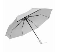 Automatik Taschenschirm Kompakt und Handlich für Reise und Alltag, Großer Unisex Regenschirm mit 101 cm Durchmesser Grau