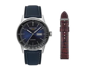 Automatikuhr BAUHAUS "G38 Automatic", blau (dunkelblau), Armbanduhren, Herren, Automatikuhr, Armbanduhr, Herrenuhr, Made in Germany, Mechanische Uhr, Lederarmband (33381151-0) dunkelblau