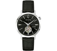 Automatikuhr BULOVA, schwarz, Armbanduhren, Herren, Automatikuhr, Armbanduhr, Herrenuhr, Mechanische Uhr, Lederarmband, analog (31030857-0)
