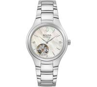 Automatikuhr BULOVA, silber (silberfarben), Armbanduhren, Damen, Automatikuhr, Armbanduhr, Damenuhr, Edelstahlarmband, Perlmuttzifferblatt, Diamant (52736507-0)