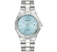 Automatikuhr BULOVA, silber (silberfarben, hellblau), Armbanduhren, Herren, Automatikuhr, Armbanduhr, Herrenuhr, Mechanische Uhr, Edelstahlarmband, analog, Tag (94250057-0)
