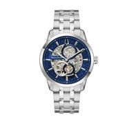 Automatikuhr BULOVA "Sutton", silberfarben, blau, Armbanduhren, Herren, Automatikuhr, Armbanduhr, Herrenuhr, Mechanische Uhr, Edelstahlarmband, analog (18232068-0) silberfarben, blau