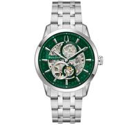 Automatikuhr BULOVA "Sutton", silberfarben, grün, Armbanduhren, Herren, Automatikuhr, Armbanduhr, Herrenuhr, Mechanische Uhr, Edelstahlarmband, analog (45119260-0) silberfarben, grün