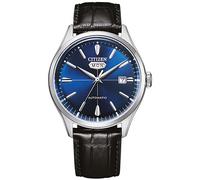 Automatikuhr CITIZEN "Crystal Seven", schwarz, Armbanduhren, Herren, Automatikuhr, Armbanduhr, Mechanische Uhr, Herrenuhr, Datum, Lederarmband (64916844-0) schwarz