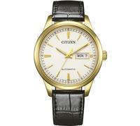 Automatikuhr CITIZEN "NY4058-79XC", schwarz, goldfarben, Armbanduhren, Herren, Automatikuhr, Armbanduhr, Herrenuhr, Mechanische Uhr, Lederarmband, analog, Tag (26492346-0)