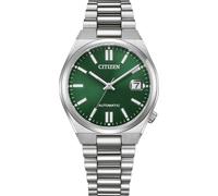 CITIZEN Damenuhr Automatik mit Edelstahl Gliederband 37 MM Saphirglas Datum Dunkelgrün NJ0200-50X