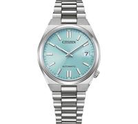 Automatikuhr CITIZEN "TSUYOSA 37 mm", silberfarben, hellblau, Armbanduhren, Damen, Armbanduhr, Damenuhr, Mechanische Uhr, Edelstahlarmband, analog, Tag (29022960-0) silberfarben, hellblau