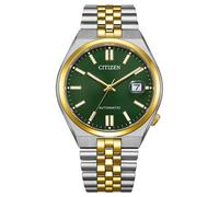 Automatikuhr CITIZEN "TSUYOSA 60h", silbergoldfarben, grün, Armbanduhren, Herren, Automatikuhr, Armbanduhr, Damenuhr, Herrenuhr, Mechanische Uhr, Edelstahlarmband (17837636-0)