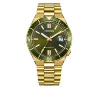 Automatikuhr CITIZEN "Tsuyosa Shore", goldfarben, grün, Armbanduhren, Herren, Automatikuhr, Armbanduhr, Damenuhr, Herrenuhr, Mechanische Uhr, Edelstahlarmband (39988046-0) goldfarben, grün