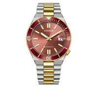 Automatikuhr CITIZEN "Tsuyosa Shore", silbergoldfarben, rot, Armbanduhren, Herren, Automatikuhr, Armbanduhr, Damenuhr, Herrenuhr, Mechanische Uhr, Edelstahlarmband (53767429-0) silbergoldfarben, rot
