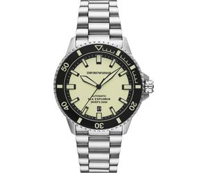 Automatikuhr EMPORIO ARMANI, edelstahlfarben, Armbanduhren, Herren, Automatikuhr, Armbanduhr, Herrenuhr, Mechanische Uhr, Edelstahlarmband, analog, Tag (14195745-0) edelstahlfarben