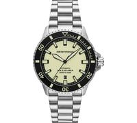 Automatikuhr EMPORIO ARMANI, edelstahlfarben, Armbanduhren, Kinder, Automatikuhr, Armbanduhr, Herrenuhr, Mechanische Uhr, Edelstahlarmband, analog, Tag (14195745-0) edelstahlfarben