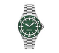 Automatikuhr EMPORIO ARMANI, silber (silberfarben, grün), Armbanduhren, Kinder, Automatikuhr, Armbanduhr, Herrenuhr, Mechanische Uhr, Edelstahlarmband, analog, Tag (90661622-0) silberfarben, grün