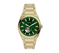 Automatikuhr FOSSIL "EVERETT", gelbgoldfarben, Armbanduhren, Herren, Automatikuhr, Armbanduhr, Herrenuhr, Mechanische Uhr, Edelstahlarmband, analog (93436737-0) gelbgoldfarben
