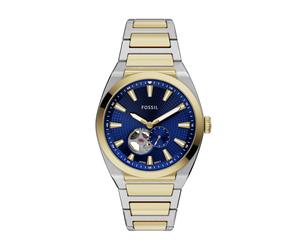 Automatikuhr FOSSIL "EVERETT", gelbgoldfarben, edelstahlfarben, Armbanduhren, Herren, Automatikuhr, Armbanduhr, Herrenuhr, Mechanische Uhr, Edelstahlarmband, analog (53027938-0) gelbgoldfarben, edelst