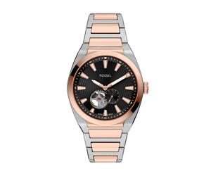 Automatikuhr FOSSIL "EVERETT", roségoldfarben, edelstahlfarben, Armbanduhren, Herren, Automatikuhr, Armbanduhr, Herrenuhr, Mechanische Uhr, Edelstahlarmband, analog (93917033-0) roségoldfarben, edelst