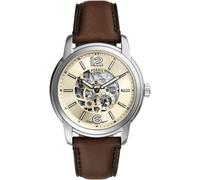 Automatikuhr FOSSIL "HERITAGE", braun (braun, creme), Armbanduhren, Damen, Automatikuhr, Armbanduhr, Herrenuhr, Mechanische Uhr, Lederarmband, analog (66051341-0) braun, creme