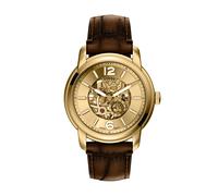Automatikuhr FOSSIL "HERITAGE", braun, goldfarben, Armbanduhren, Herren, Automatikuhr, Armbanduhr, Herrenuhr, Mechanische Uhr, Lederarmband, analog (13331848-0) braun, goldfarben