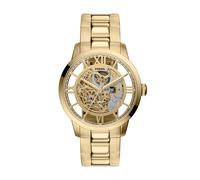 Automatikuhr FOSSIL "TOWNSMAN", gelbgoldfarben, transparent, Armbanduhren, Herren, Automatikuhr, Armbanduhr, Herrenuhr, Mechanische Uhr, Edelstahlarmband, analog (27353860-0) gelbgoldfarben, transpare