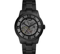 Automatikuhr FOSSIL "TOWNSMAN", transparent (schwarz, transparent), Armbanduhren, Damen, Automatikuhr, Armbanduhr, Herrenuhr, Mechanische Uhr, Edelstahlarmband, analog (41041267-0) schwarz, transparen