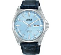 Automatikuhr LORUS, dunkelblau, hellblau, Armbanduhren, Herren, Automatikuhr, Armbanduhr, Herrenuhr, Mechanische Uhr, Lederarmband, analog, Tag (78653856-0)