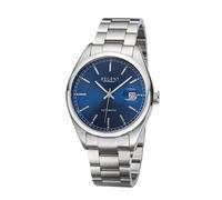 Automatikuhr REGENT, edelstahlfarben, blau, Armbanduhren, Herren, Automatikuhr, Armbanduhr, Herrenuhr, Mechanische Uhr, Edelstahlarmband, analog, Tag (68351754-0) edelstahlfarben, blau
