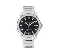 Automatikuhr TOMMY HILFIGER "LARS", silber (silberfarben, schwarz), Armbanduhren, Herren, Automatikuhr, Armbanduhr, Herrenuhr, Mechanische Uhr, Edelstahlarmband, analog, Tag (93192150-0) silberfarben,