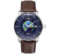 Automatikuhr ZEPPELIN "Atlantic Automatic GMT", braun (dunkelbraun, dunkelblau), Armbanduhren, Herren, Automatikuhr, Armbanduhr, Herrenuhr, Datum, Lederarmband, Made in Germany (26803859-0)