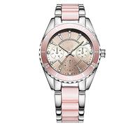 Automatische Armbanduhr für Frauen,wasserdicht,Edelstahl,mechanische Uhren,Datumsanzeige,Kalender,lässiges Luxus-Kleid,selbstaufziehend,kleines Zifferblatt,Schweizer Uhren,weiß,rosa Zifferblatt