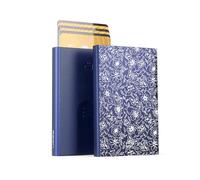 Automatischer kartenhalter aus aluminium mit RFID schutz, originelle, schlanke und minimalistische geldbörse für herren und damen, kapazität 1 bis 6 karten, Modell Slider (Gravur Liberty)