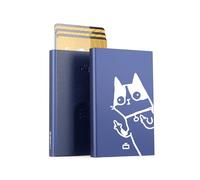 Automatischer kartenhalter aus aluminium mit RFID schutz, originelle, schlanke und minimalistische geldbörse für herren und damen, kapazität 1 bis 6 karten, Modell Slider (Gravur Bad Cat)