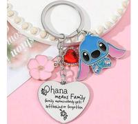(Autorisierter) Disney Stitch Schlüsselanhänger Cartoon Charakter Metall Stitch & Angel Schlüsselanhänger, Ohrringe, Halskette, Schlüsselanhänger Anhä