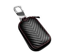 Autoschlüssel Hülle,Leder Schlüsseletui Münztasche Schlüsseltasche Reißverschluss Schlüsselmäppchen Schlüsselanhänger Tragbar Auto Schlüssel Tasche Leder Schutzhülle Cover für Damen Herren,Schwarz #1