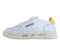AUTRY Medalist Match AULM ML07 Herren-Sneakers aus Leder, Weiß und Gelb, Weiß und Gelb, 44 EU
