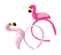 AUTSUPPL 2 Stück Flamingo Haarreifen aus Plüsch in Rosa und Pink Kreatives Party Stirnband für Fasching und Geburtstagsfeier Weicher Kopfschmuck für Damen