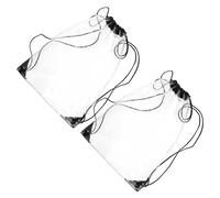 AUTSUPPL 2 Stück wasserdichte Transparente Kordelzug Aufbewahrungstasche Vielseitige Reise Kosmetiktasche für Toilettenartikel Camping Strand und Alltag Robustes PVC Material