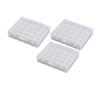 AUTSUPPL 3 Stück Spulenbox Organizer Transparente 25 Fächer Aufbewahrungsbox Schublade Aus Langlebigem Kunststoff Nähmaschinen Spulen Behälter Für Nähzubehör Bastelbedarf Und Reisen