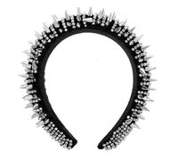 AUTSUPPL Steampunk Stirnband mit Weißen Kristall nieten Gepolstert und Robust Trendiges Haaraccessoire für Damen für Cosplay Party und Modische Head Decoration