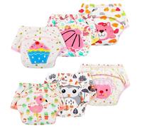 AUYAO Baby Töpfchen Trainingshose 6PC Baumwolle Kinder Töpfchentraining Unterwäsche Toilettentraining Höschen Kleinkinder Töpfchen Hosen Baby Trainingshosen Jungen Mädchen Trainerhose 2-3 Jahre Rosa L