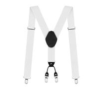 AUYAO Herren Hosenträger Hosenträger Extra Stark Breit Y Form | Unisex 3,5 Cm mit Sehr Starken 4 Clips Heavy Duty Men Braces Einstellbar Elastisch Einheitsgröße Hosenträger